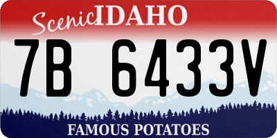 ID license plate 7B6433V