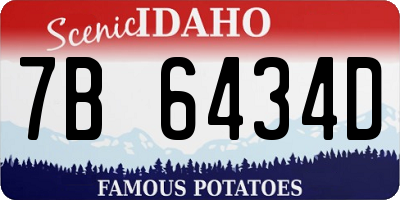 ID license plate 7B6434D