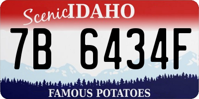 ID license plate 7B6434F