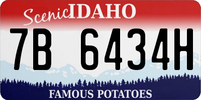 ID license plate 7B6434H