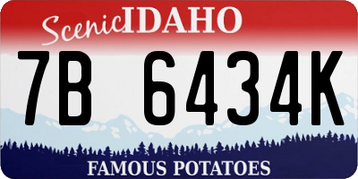 ID license plate 7B6434K