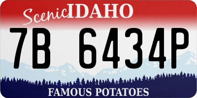 ID license plate 7B6434P