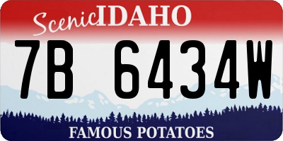 ID license plate 7B6434W