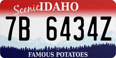 ID license plate 7B6434Z