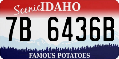 ID license plate 7B6436B