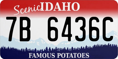 ID license plate 7B6436C