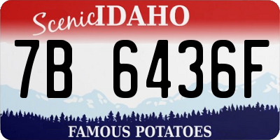 ID license plate 7B6436F