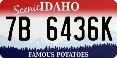ID license plate 7B6436K