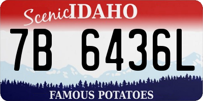 ID license plate 7B6436L