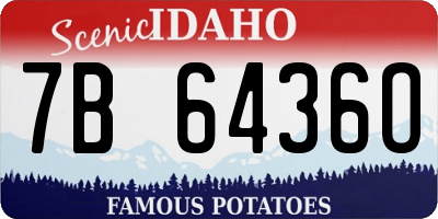ID license plate 7B6436O