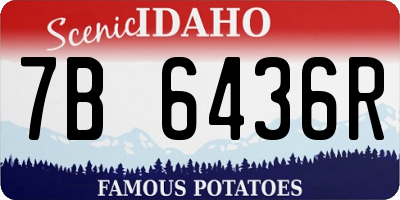ID license plate 7B6436R