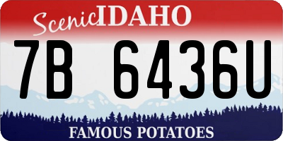 ID license plate 7B6436U