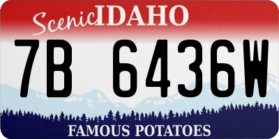 ID license plate 7B6436W