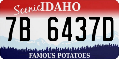 ID license plate 7B6437D
