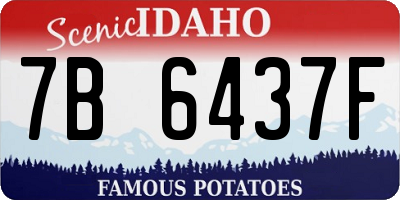 ID license plate 7B6437F