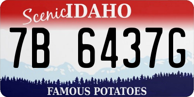 ID license plate 7B6437G