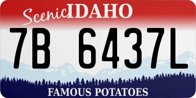 ID license plate 7B6437L