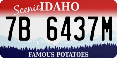 ID license plate 7B6437M