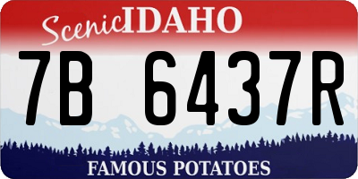 ID license plate 7B6437R