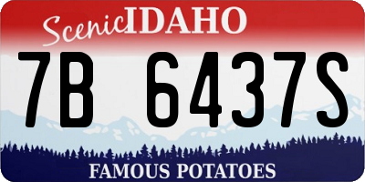 ID license plate 7B6437S