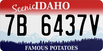 ID license plate 7B6437V