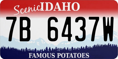 ID license plate 7B6437W