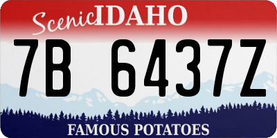 ID license plate 7B6437Z