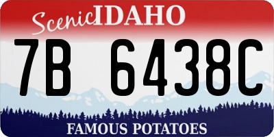 ID license plate 7B6438C