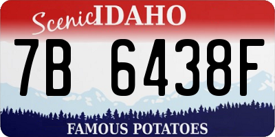 ID license plate 7B6438F