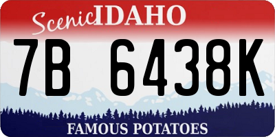 ID license plate 7B6438K