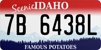 ID license plate 7B6438L