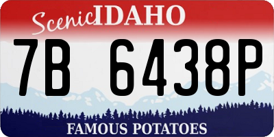 ID license plate 7B6438P