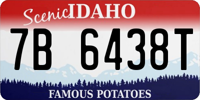 ID license plate 7B6438T