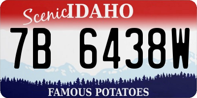 ID license plate 7B6438W