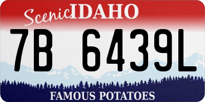 ID license plate 7B6439L