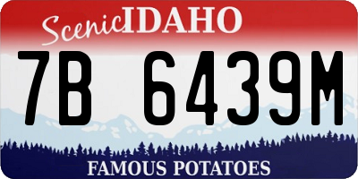 ID license plate 7B6439M