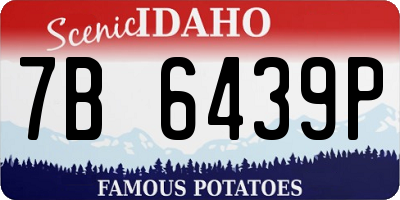 ID license plate 7B6439P