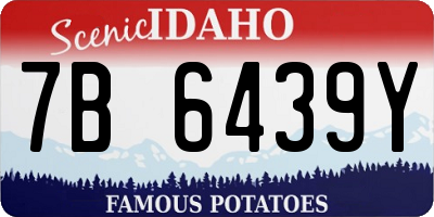 ID license plate 7B6439Y