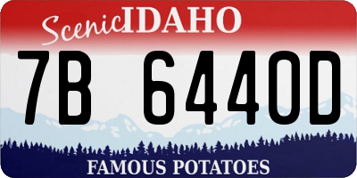 ID license plate 7B6440D