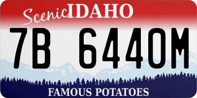 ID license plate 7B6440M