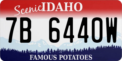 ID license plate 7B6440W