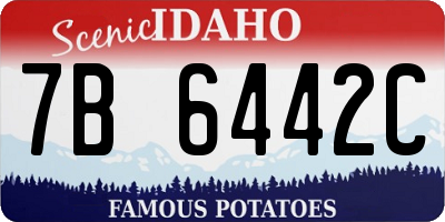ID license plate 7B6442C
