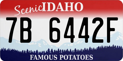 ID license plate 7B6442F