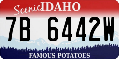ID license plate 7B6442W