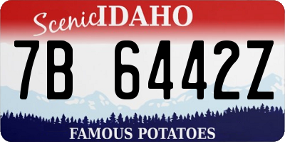 ID license plate 7B6442Z