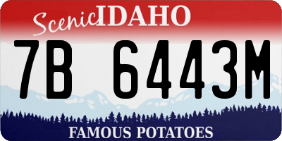 ID license plate 7B6443M