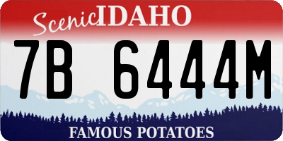 ID license plate 7B6444M
