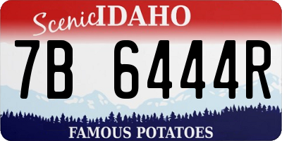 ID license plate 7B6444R