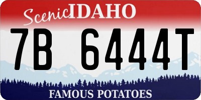 ID license plate 7B6444T