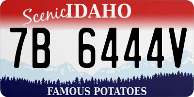 ID license plate 7B6444V